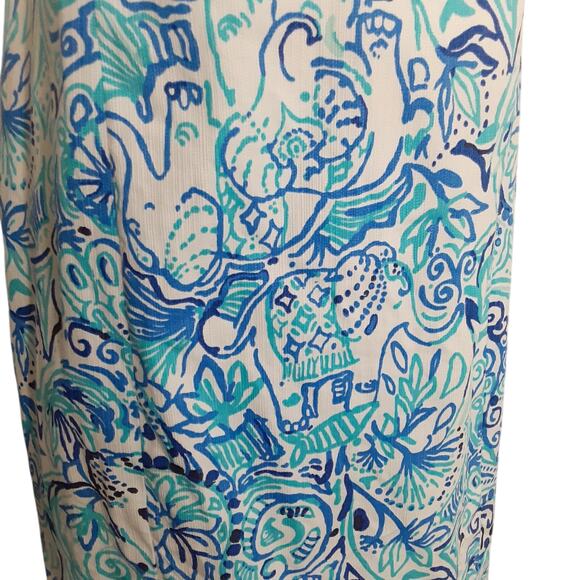 Lilly Pulitzer Lyssa Notch Shift Dress Resort White Lucky Trunks Womens 4 18163 - Picture 4 of 13